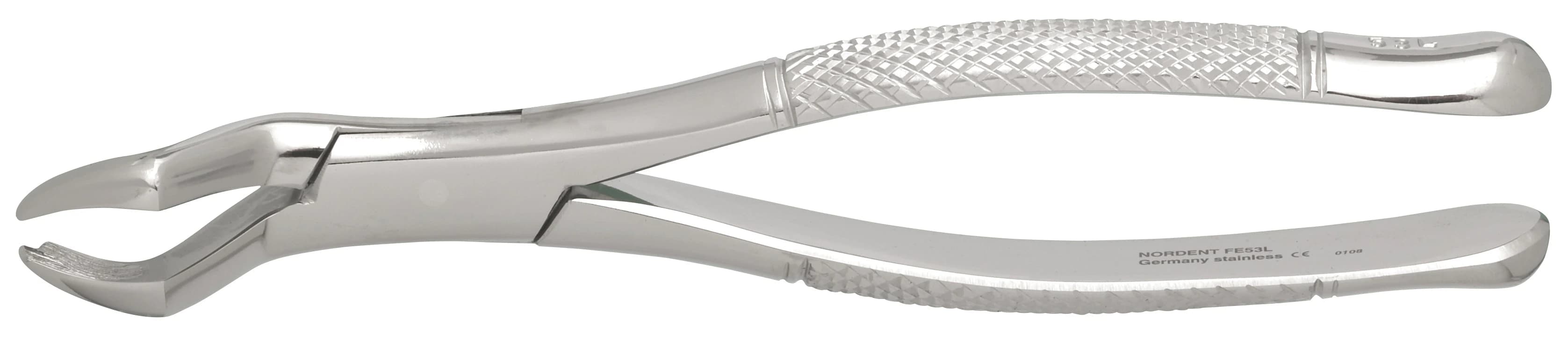 Nordent Extraction Forceps, Upper Left 1st and 2nd Molar, #53L, Stainless Steel, American Pattern - Extraction Forceps - Upper - Upper Left 1st and 2nd Molar #53L - Image 1
