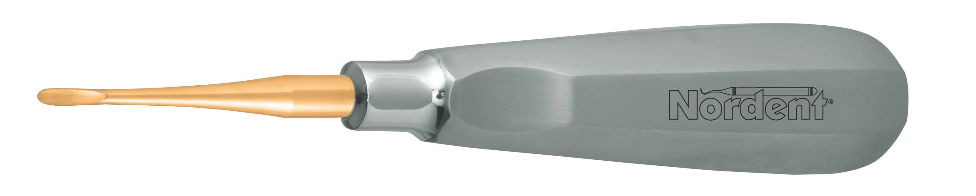 Nordent Titanium-Nitride Elevator Apexo #301, Straight Blade, 2.5mm, Single-End, E301T - Titanium-Nitride Elevators - Apexo #301 - 201 - Image 1