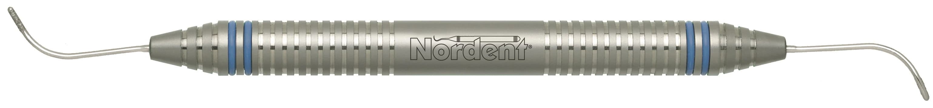 #1 Diamond Furcation File, DuraLite ColorRings Handle, Double-End, 1.0mm, Nordent - #1 Diamond Furcation File DuraLite ColorRings Handle Double-end - Image 1
