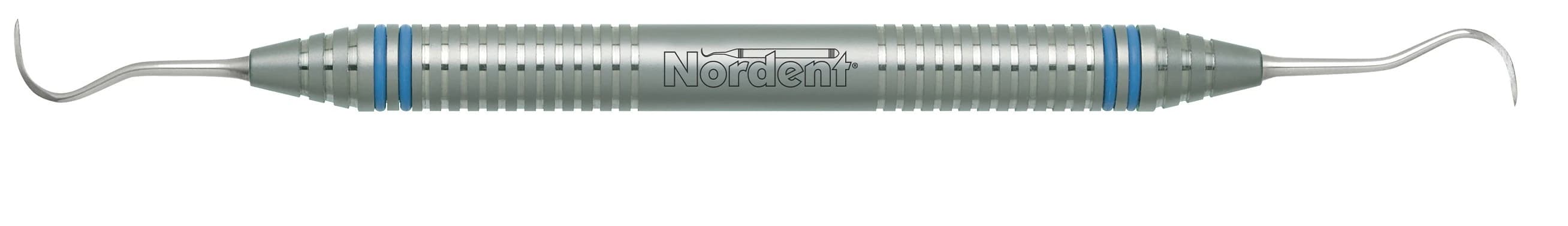 Nordent N67 Offset Sickle Scaler H6/H7, Double-End, DuraLite ColorRings Handle, Stainless Steel, 1 Each - Nordent Sickle Scaler H6/H7 With Duralight Colorring Handle - Image 1