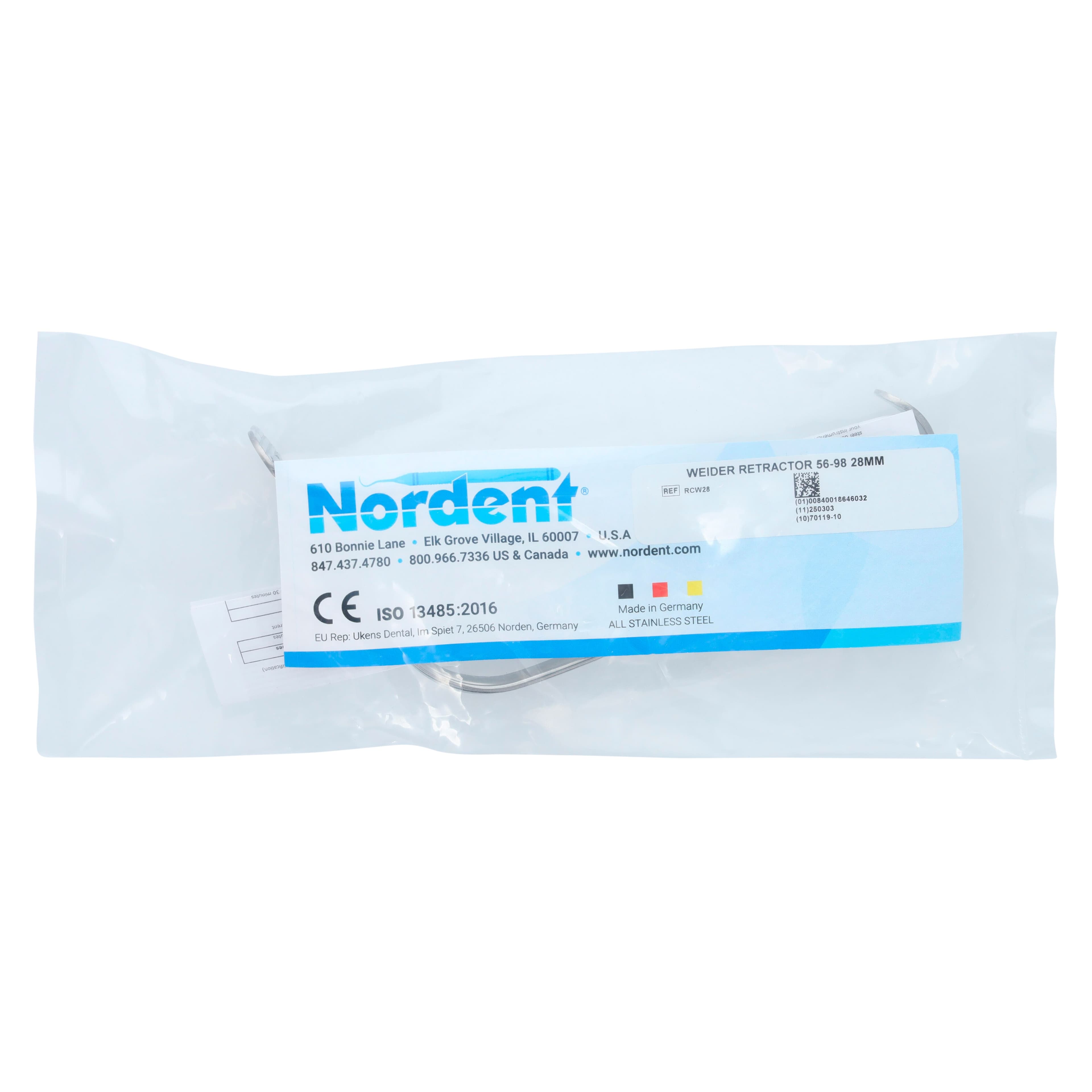 Nordent Weider Retractor, 28mm Wide, Double End, Stainless Steel, RCW28 thumbnail 6