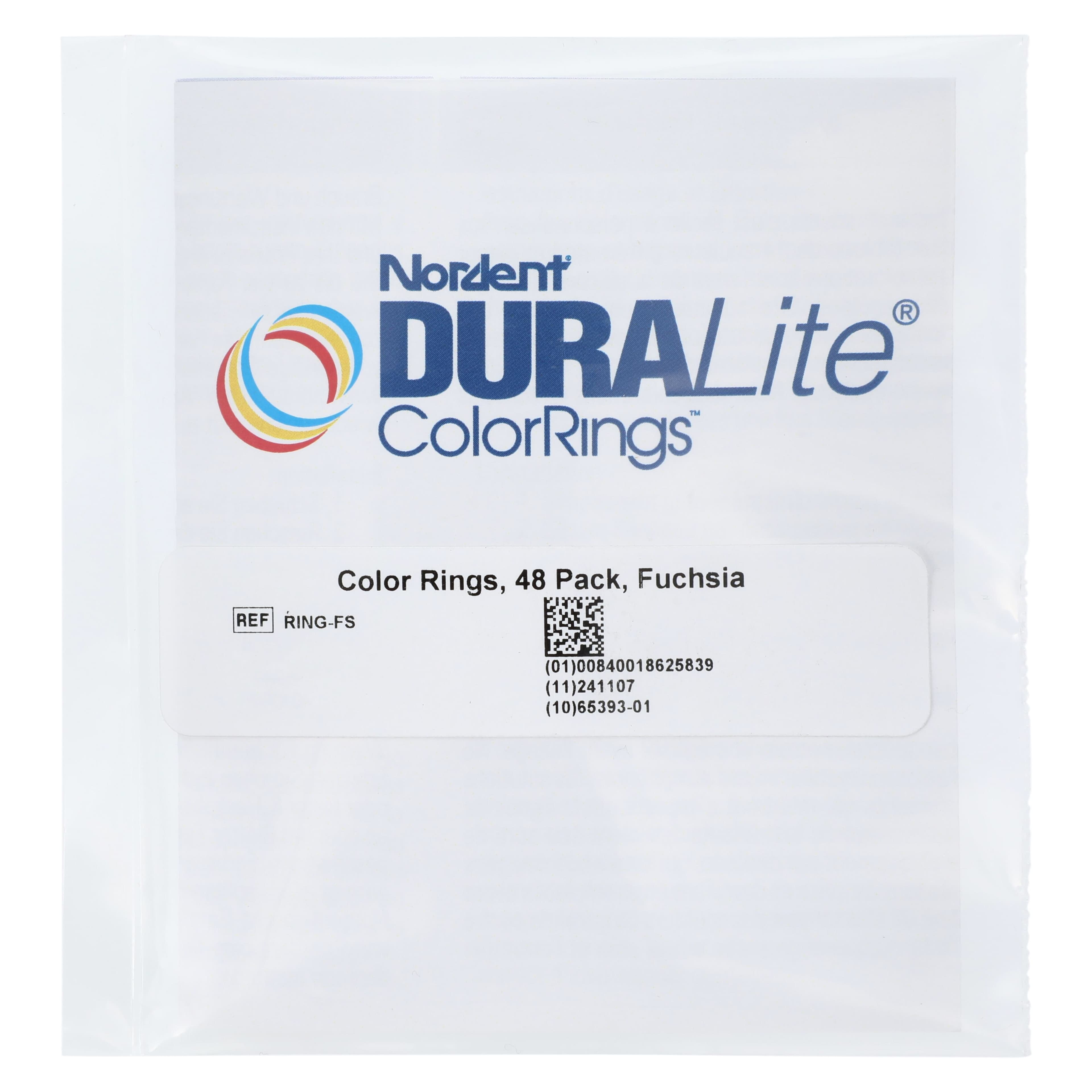 Nordent DuraLite ColorRings, Fuscia, 3/8 in, Silicone Coated, 48/Bag, RING-FS thumbnail 3