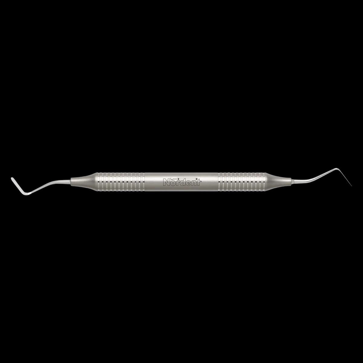 Nordent Gingival Cord Packer #N122, Plain Tips, Opposing Angles, Double-Ended, DuraLite Round Handle - Packing Instruments, Plain Tip - Image 1