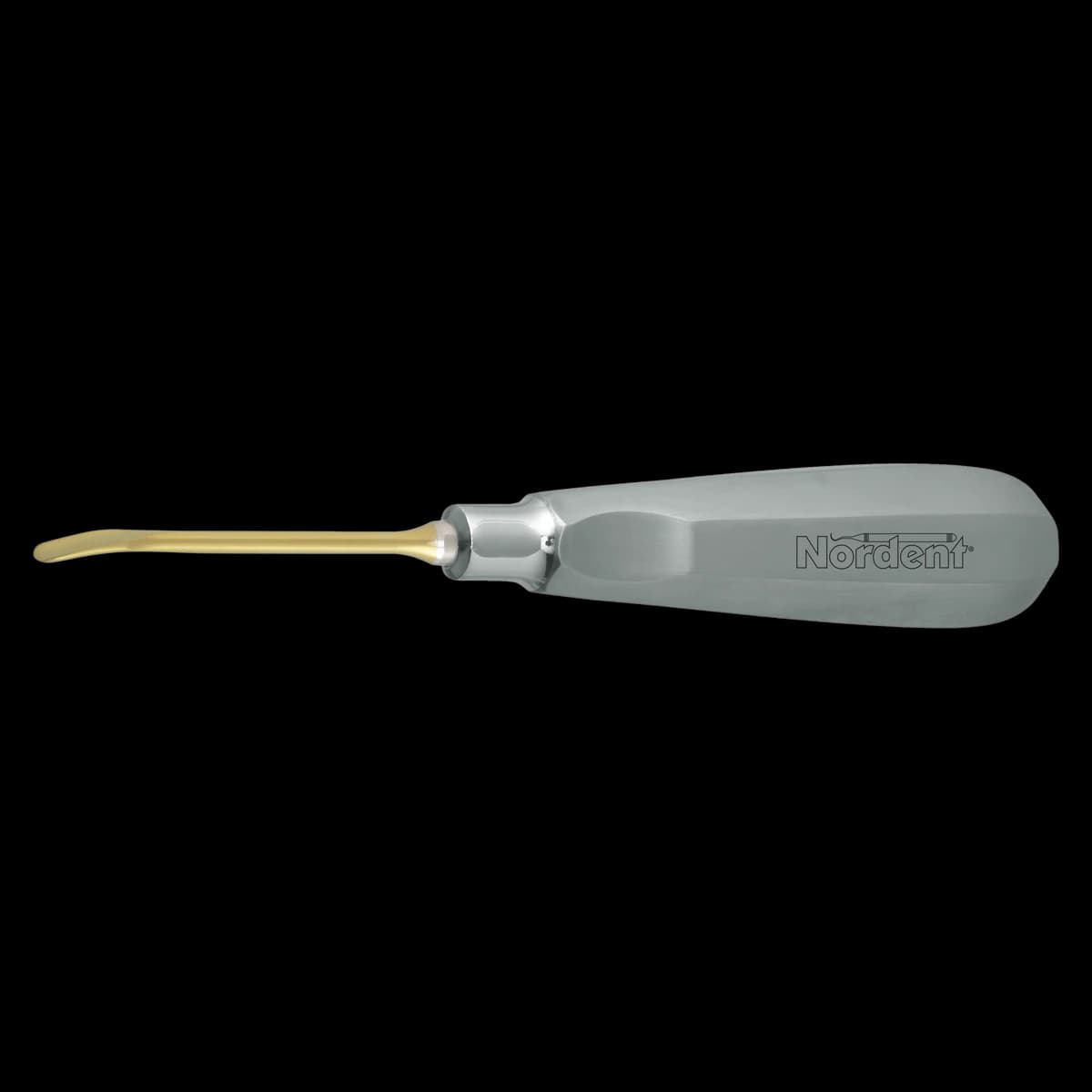 Nordent Luxating Elevator #5CT, 5mm Curved, Titanium Nitride Coated, Single End, Stainless Steel Handle - Luxating Blade 3mm Curved - Image 1