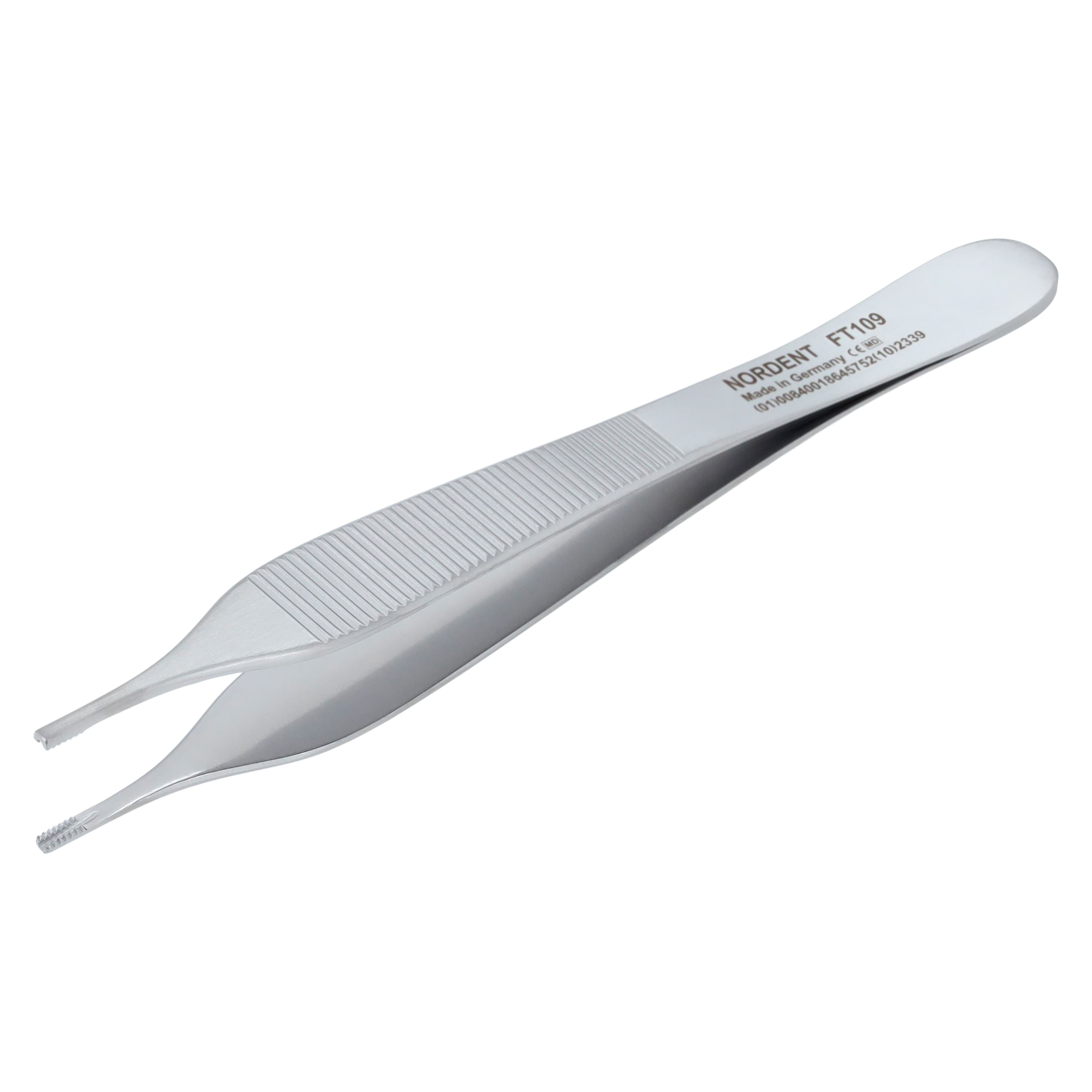 Nordent #109 Adson-Brown Tissue Forceps, 9x9 Teeth, 125 mm (5"), Stainless Steel thumbnail 3
