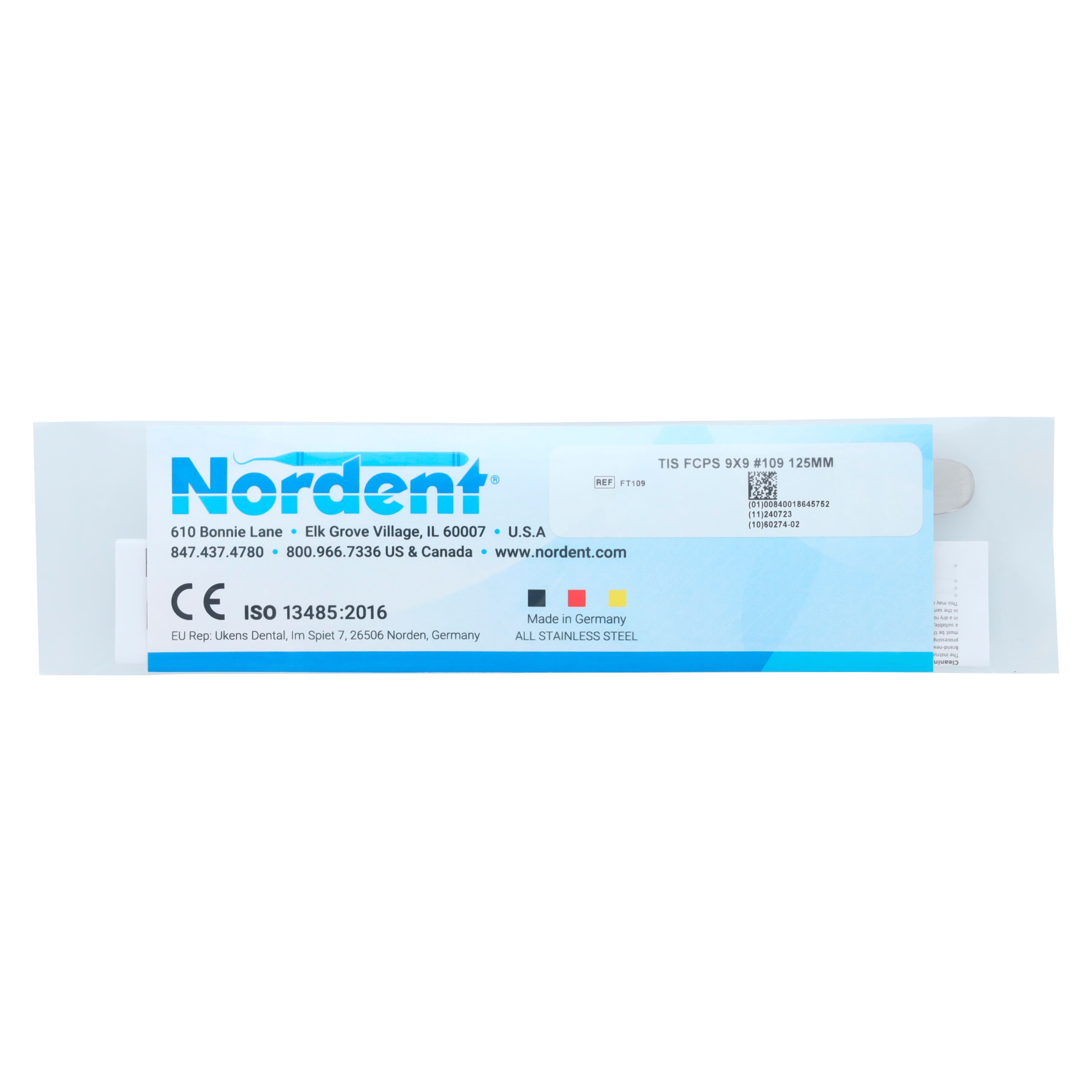Nordent #109 Adson-Brown Tissue Forceps, 9x9 Teeth, 125 mm (5"), Stainless Steel thumbnail 4