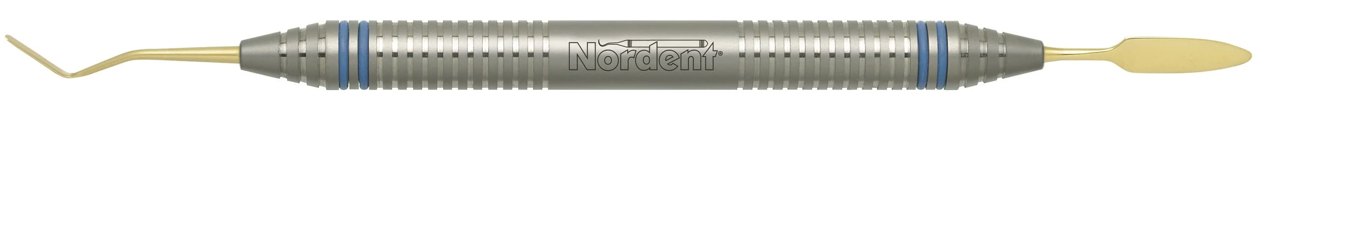 Nordent #9 Titanium-Coated Double End Composite Placement Instrument, DuraLite Round Handle, REPFI9T - Nordent #9 Titanium-Coated Double End Composite Placement Instrument - Image 1