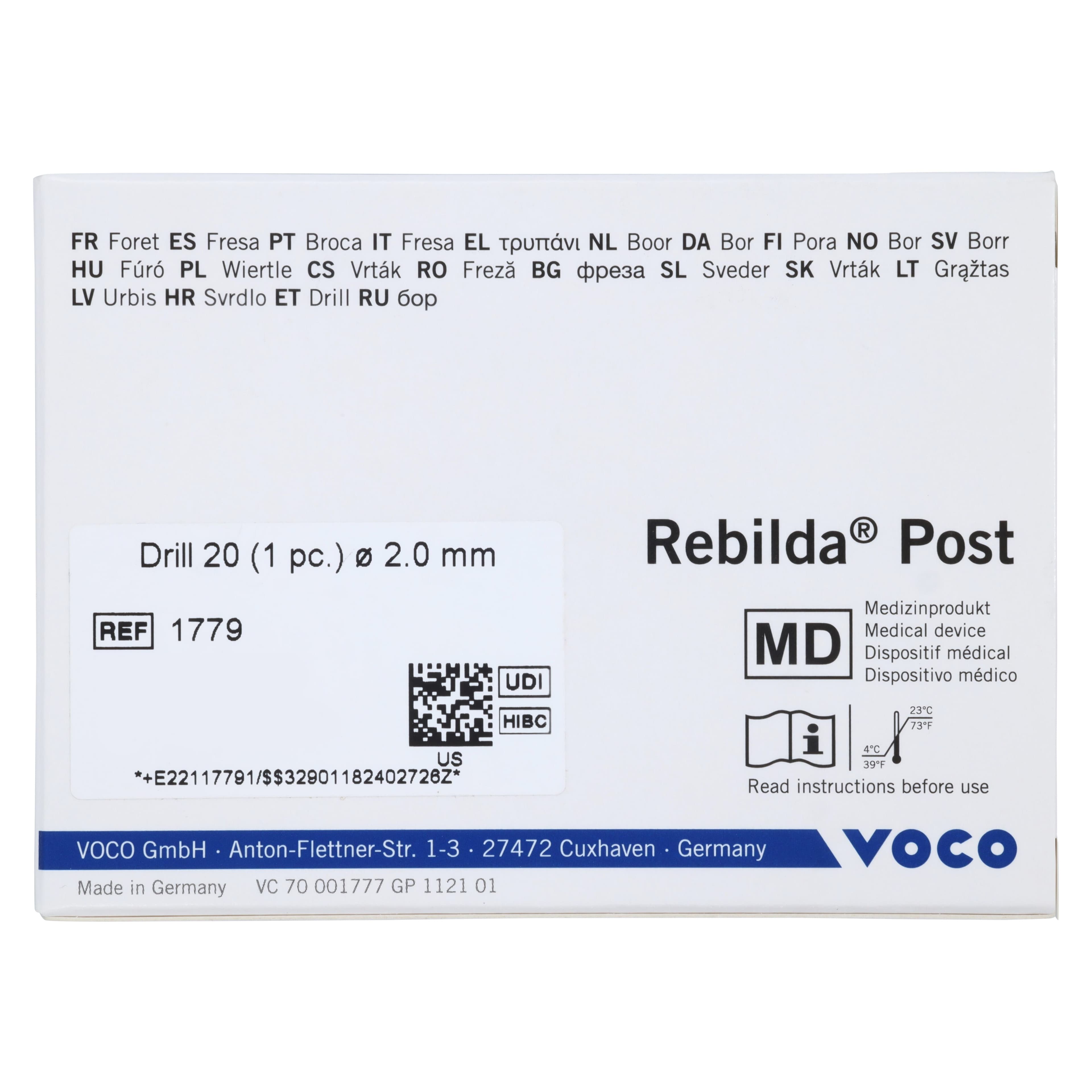 Rebilda® Post Drill Size 2.0 mm, Yellow, 1 Each (Ref 1779) thumbnail 7
