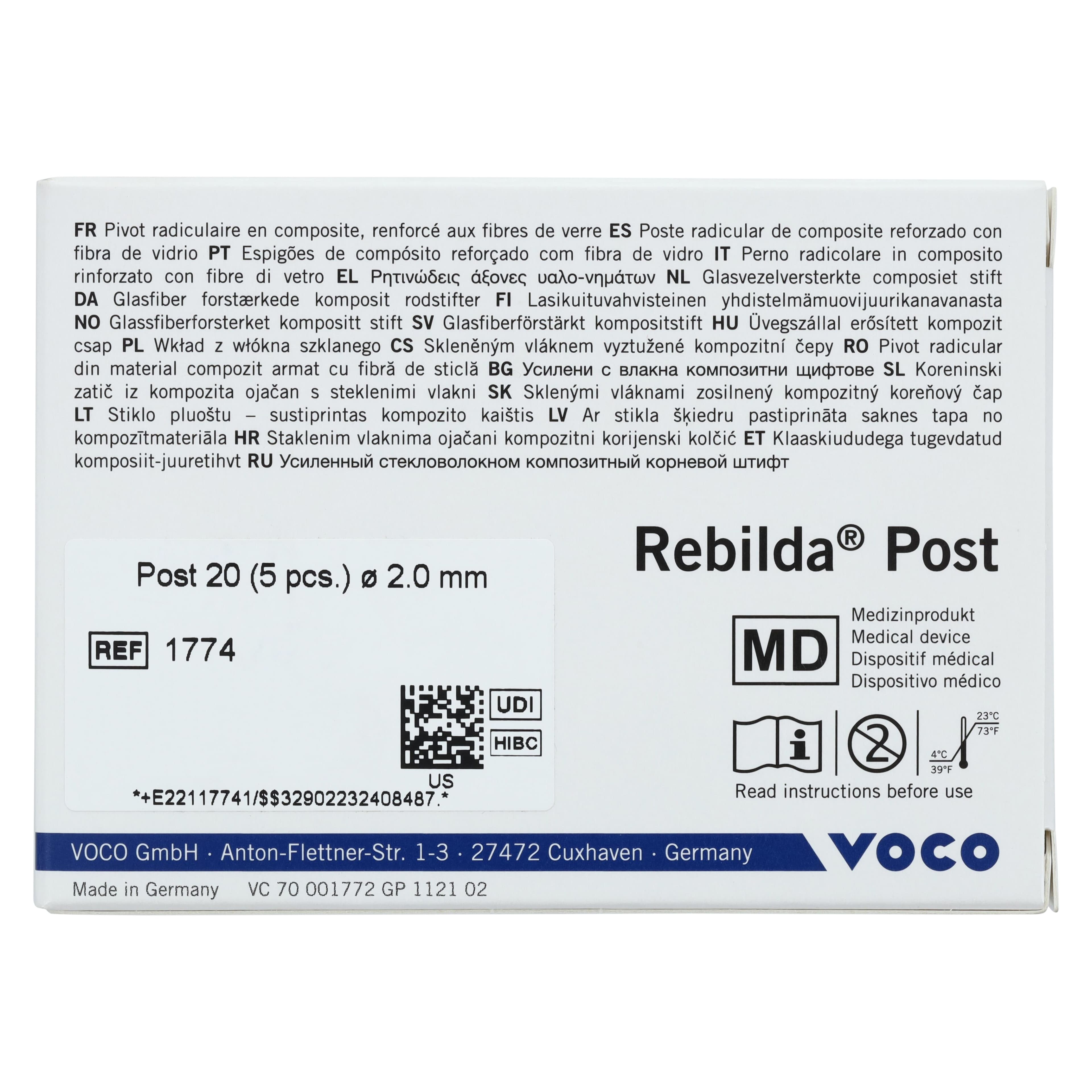 Rebilda® Post System ø 2.0mm Fiber-Reinforced Composite Endodontic Post, White, Refill Pack of 5, 1774 thumbnail 5