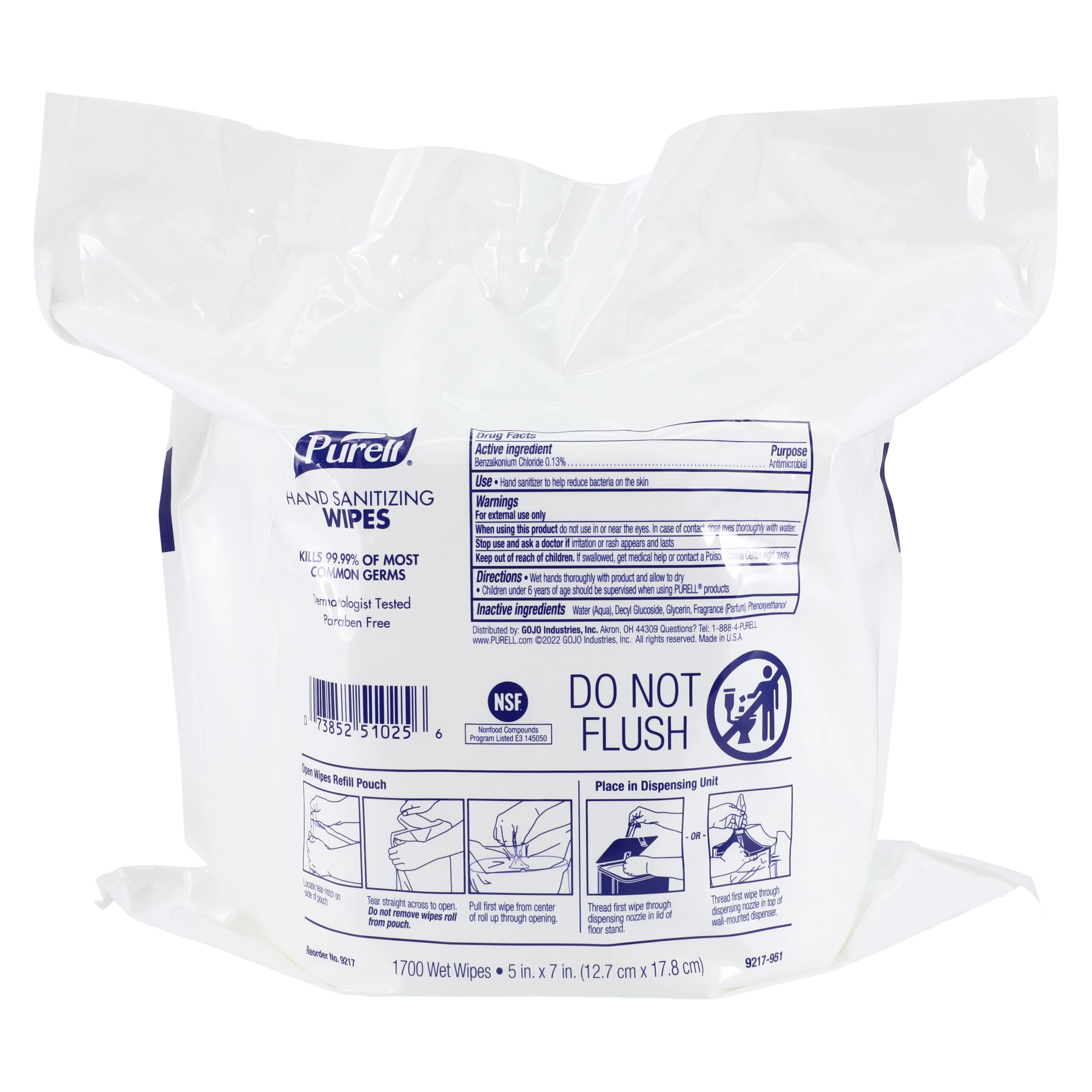 Purell AF Hand Sanitizing Wipes, 5 in x 7 in, 1700 Count Refill - Purell AF Hand Sanitizing Wipe - Image 1
