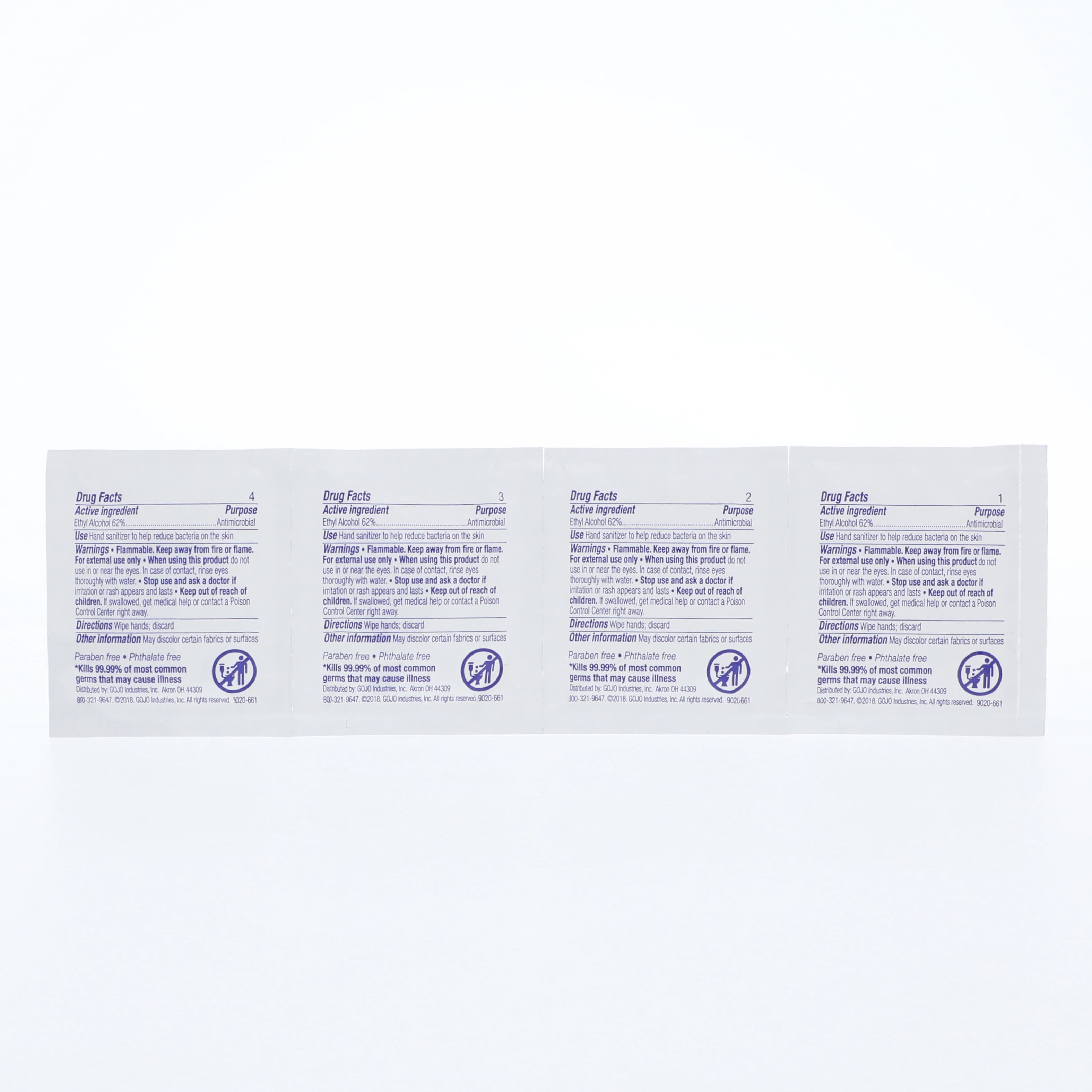 PURELL Sanitizing Hand Wipes, Alcohol Formula, 62% Ethyl Alcohol, Individually Wrapped, 100/Bx thumbnail 6
