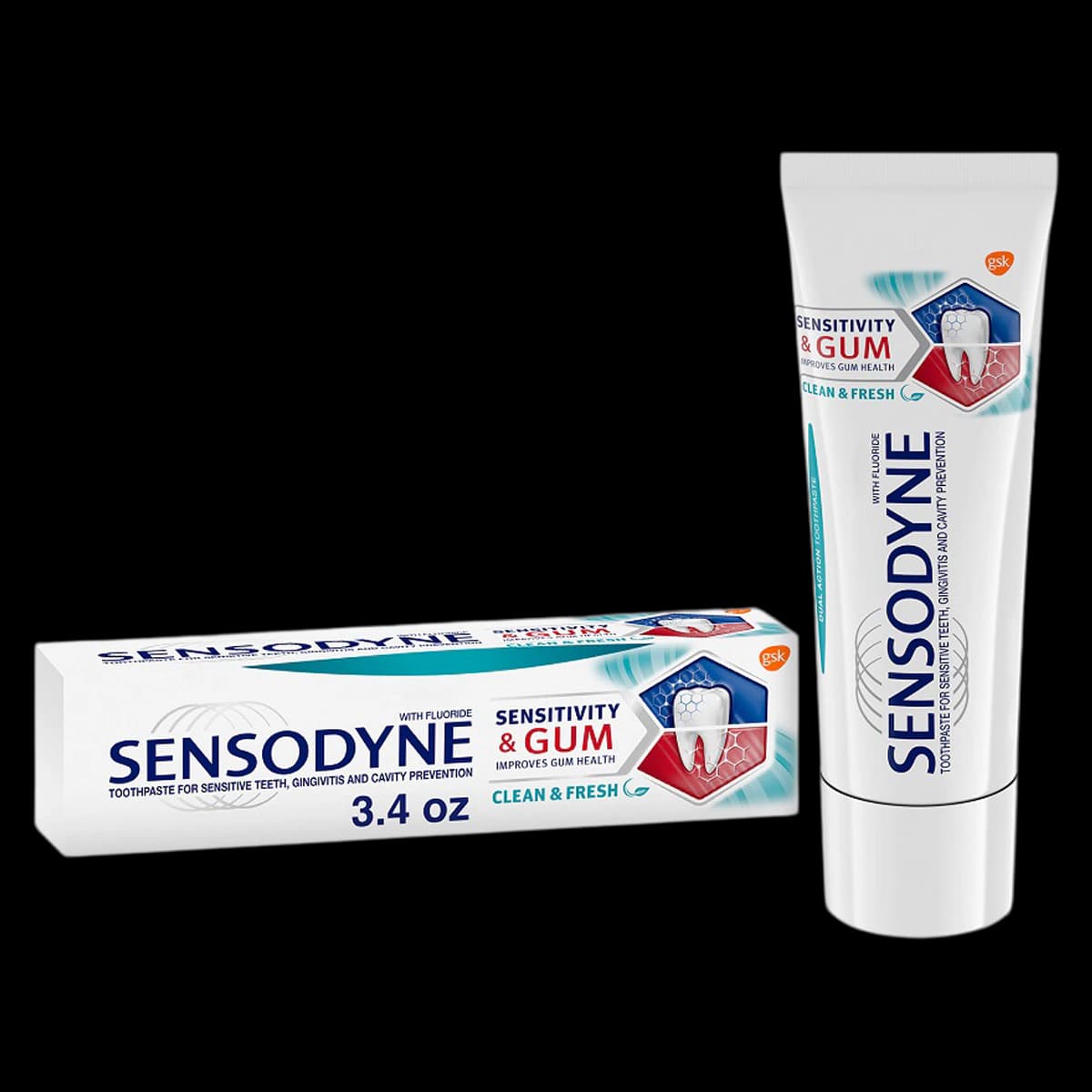 Sensodyne Sensitivity & Gum Toothpaste, Clean & Fresh Flavor, Fluoride, 3.4 oz Tube - Sensodyne Sensitivity & Gum TP - Image 1