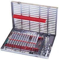 Hu-Friedy MTO IMS Instrument Cassette, Stainless Steel, Green/Red, 16 Instruments, Autoclavable - MTO IMS Cassette 16-Instr. - Image 1