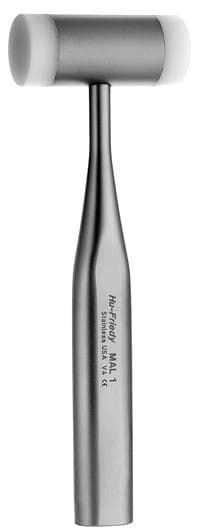Hu-Friedy Mead Immunity Mallet #1, Stainless Steel with Nylon Facings, 7.5 in (19cm), MAL1 - Mead Surgical Mallet - Mead Surgical Mallet - Image 1