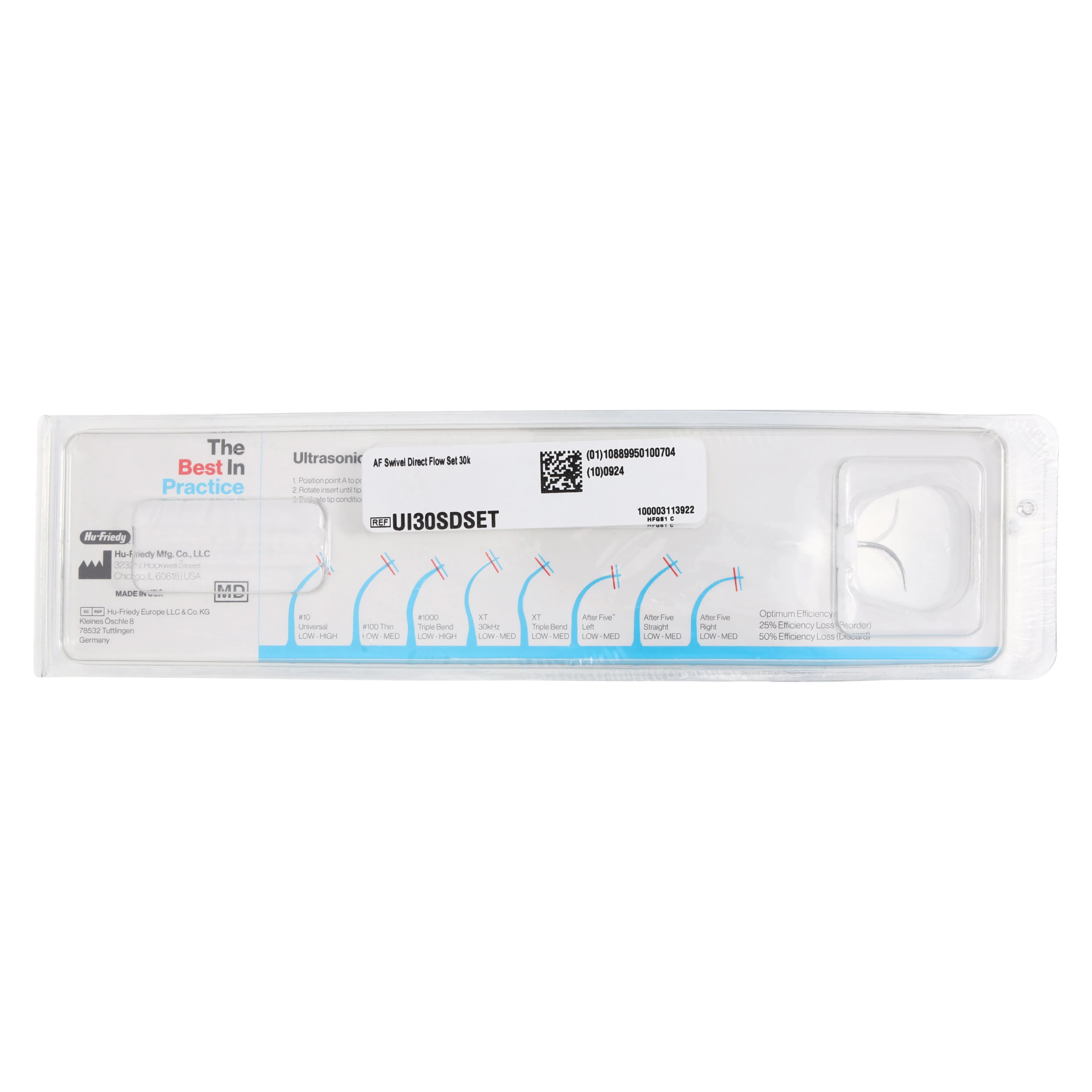 Hu-Friedy After Five Swivel Direct Flow Ultrasonic Insert Set, 30 kHz, Left/Right/Straight, 3/Pkg, UI30SDSET thumbnail 2