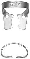 Hu-Friedy Satin Steel Rubber Dam Clamp, #28, Wingless, Lower Molars, 1/Pk - Rubber Dam Clamp Satin Finish 28 - Image 1