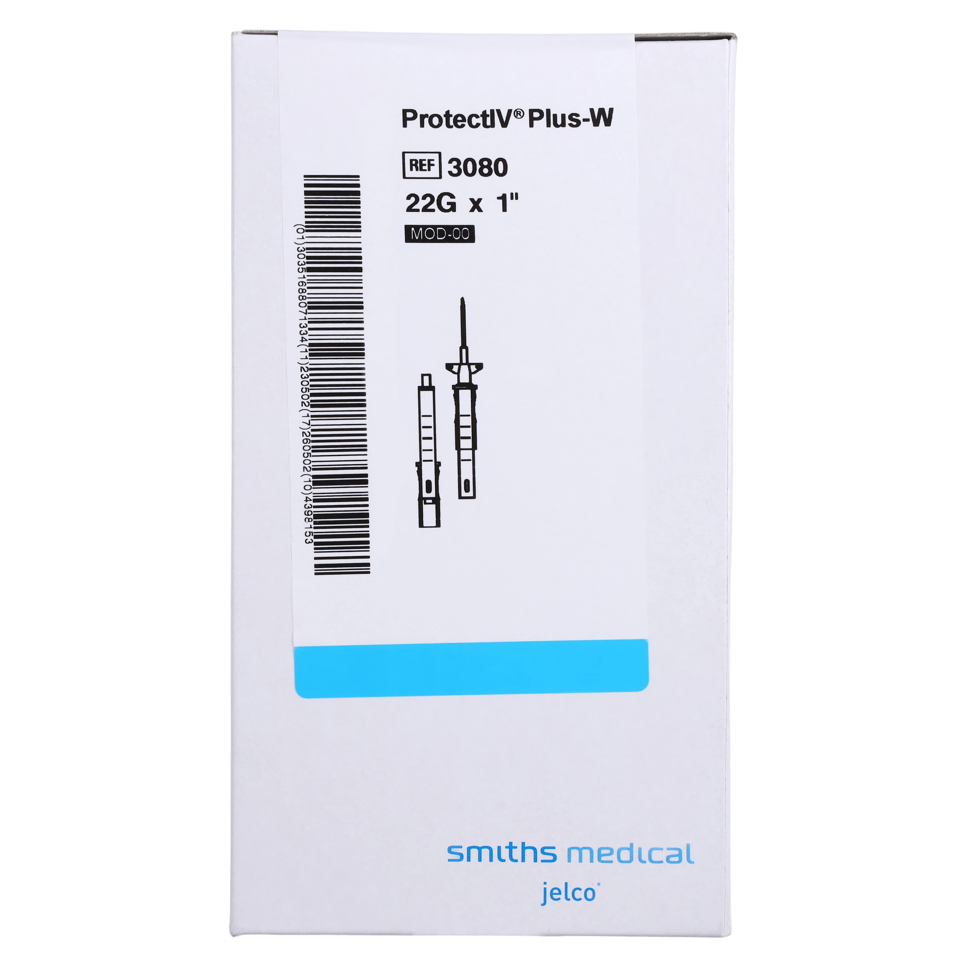 Jelco Protectiv Plus IV Catheter with Wings, 22 Gauge, 1 Inch, Safety Straight, Blue, Sterile, 50/Box thumbnail 8
