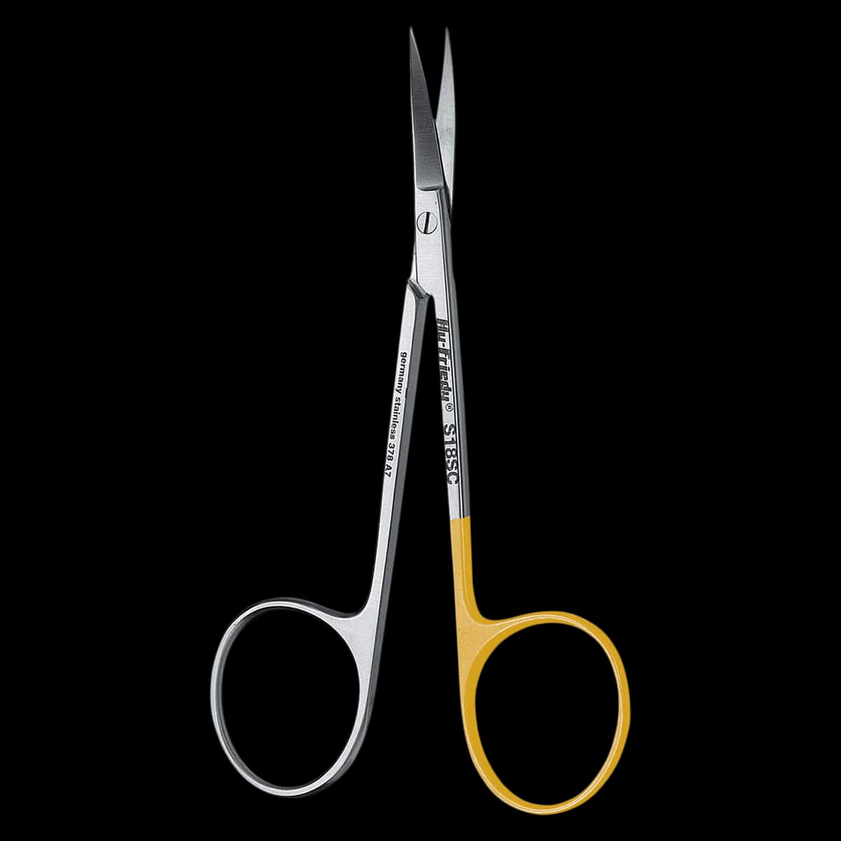 Hu-Friedy #18 Iris Curved Delicate Super-Cut Scissors, 4.5" (11.5 cm), S18SC - 18 Iris Curved Delicate Super-Cut Scissors - Image 1