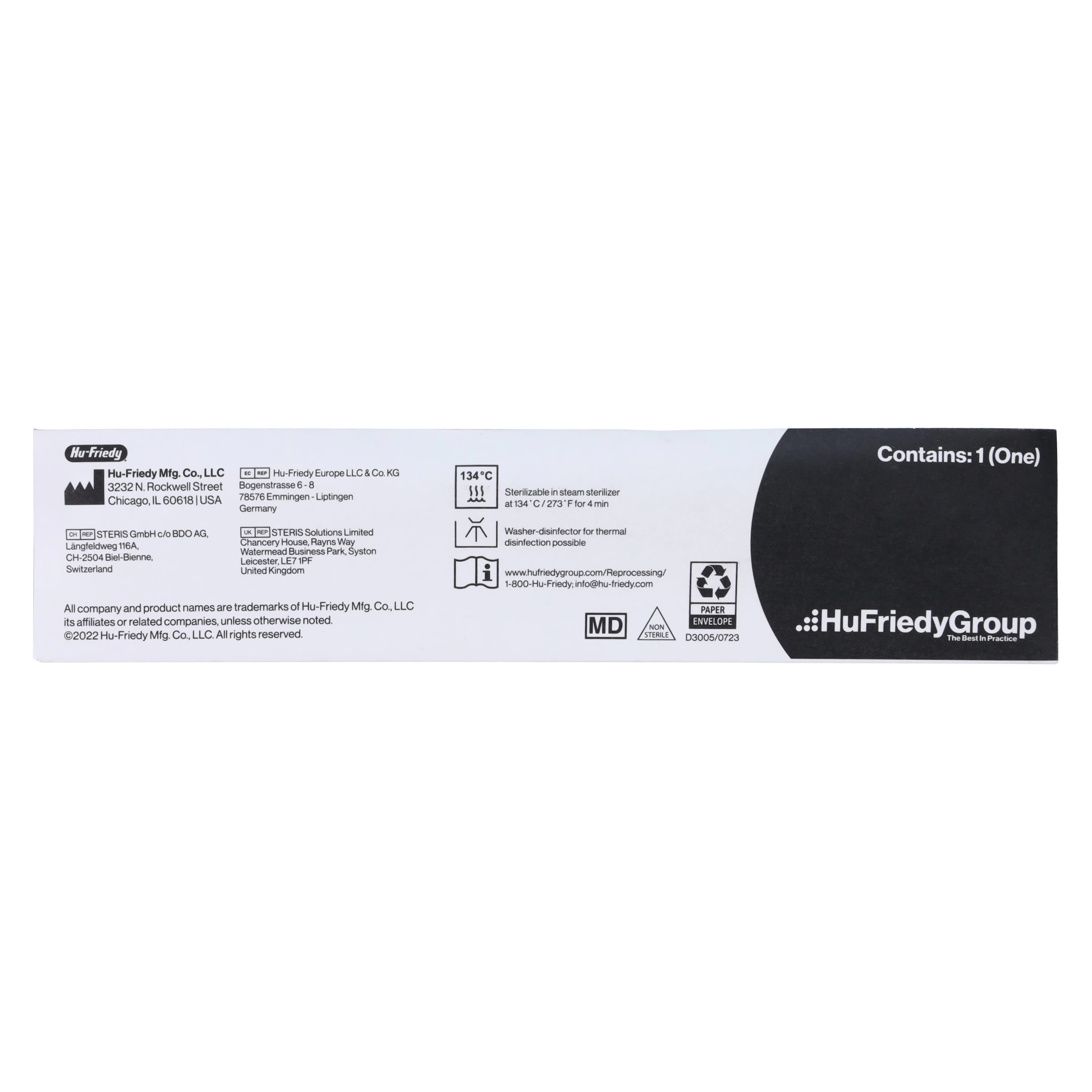 Hu-Friedy Scalpel Handle No. 5, Straight Round, Stainless Steel, 6" Long, 1/Pk, 10-130-05 - Scalpel Handles, No. 5, Straight Round, 1/Pk, 10-130-05 - Image 1