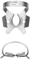 Hu-Friedy Satin Steel Rubber Dam Clamp, Winged, Size 5, Large Upper Molars, 1/Box - Satin Steel Rubber Dam Clamp - Image 1