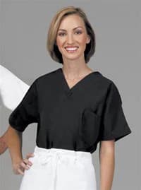 Fashion Seal Fashion Poplin Scrub Shirt, Unisex, Black, X-Large, 65% Polyester / 35% Cotton, Pullover with Left Breast Pocket - Shirt Scrub Unisex Black - Image 1