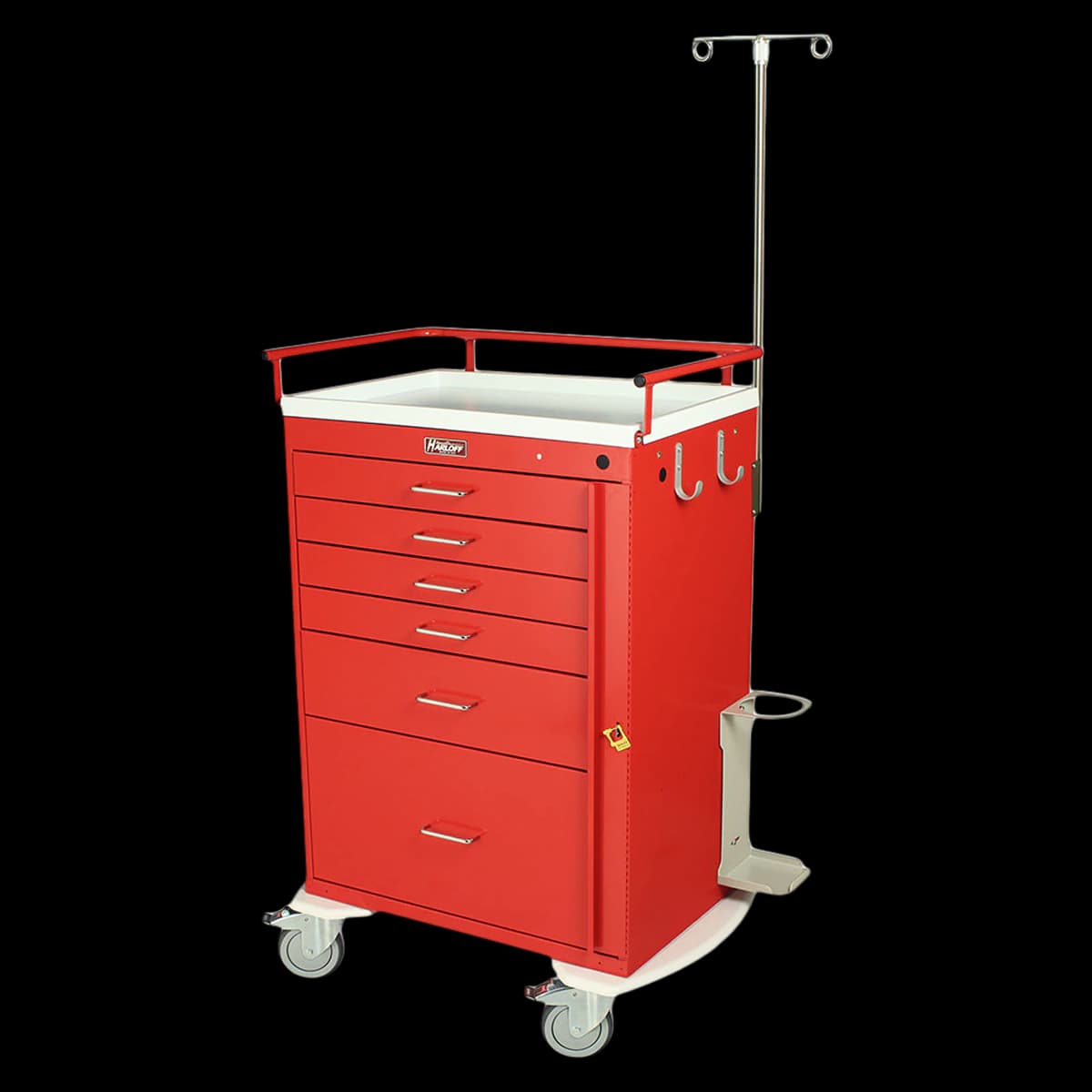 Harloff Manufacturing Emergency Cart, 6 Drawer, Classic Crash Cart - Emergency Cart 6 Drawer - Image 1