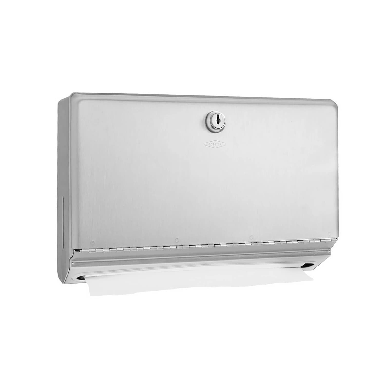 Bobrick Classic Series Paper Towel Dispenser with Lock, Satin Finish Stainless Steel, Surface Mount, 200 C-Fold/275 Multifold Capacity - Paper Towel Disp w/Lock - Image 1