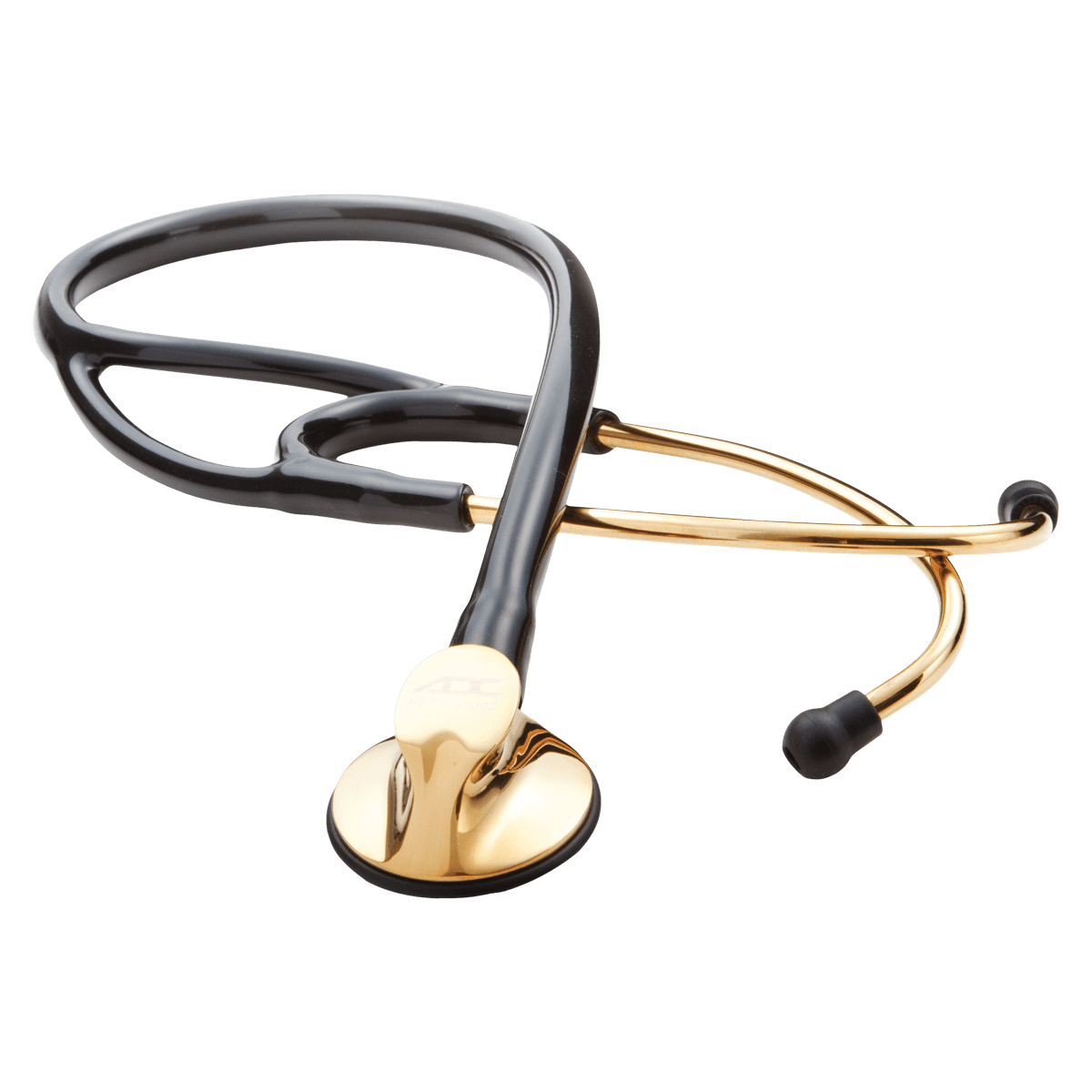 ADC Adscope 600 Cardiology Stethoscope, Adult, Black, Double Lumen Tubing, 600-1000 - Adscope 600 Gold Plated Editi - Image 1