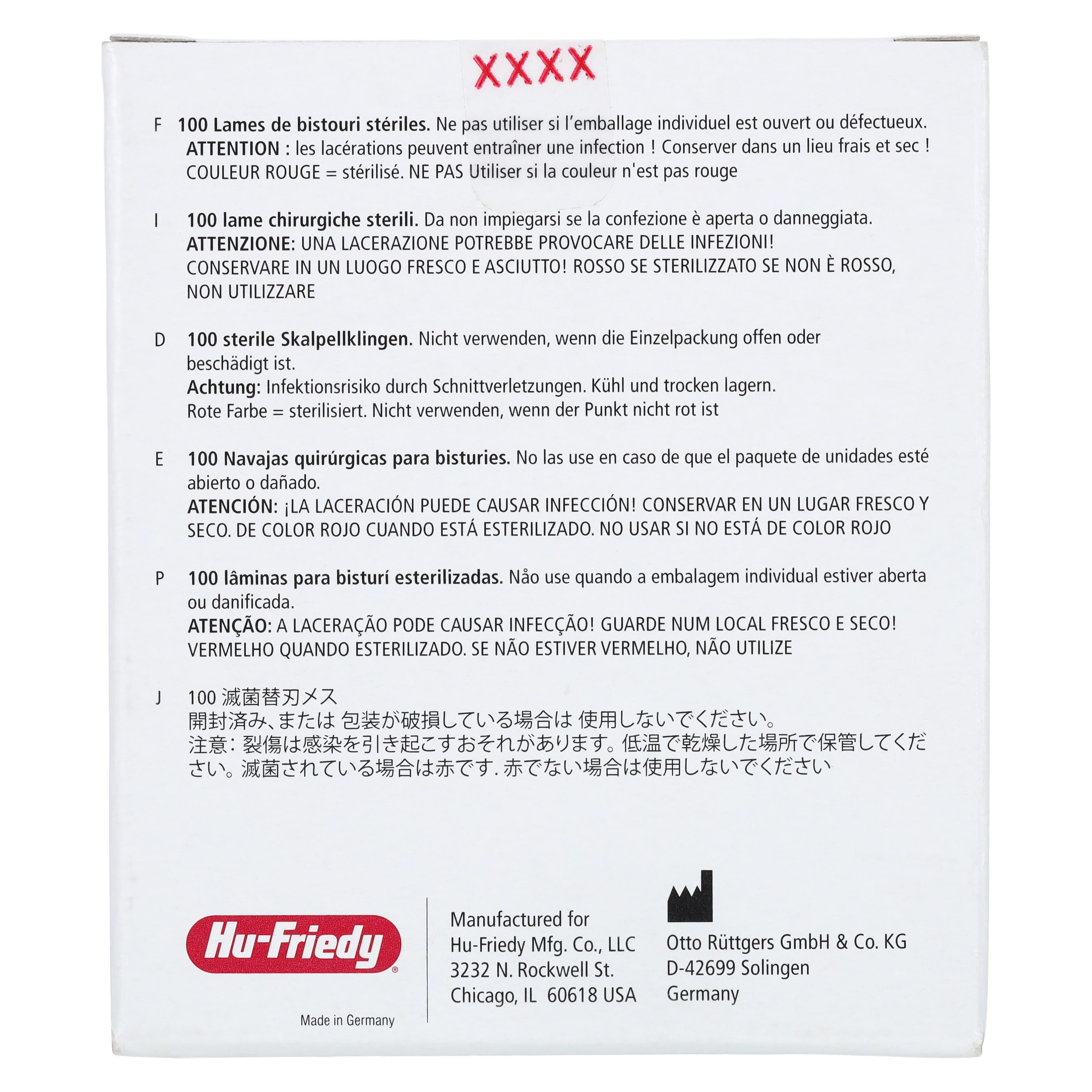 Hu-Friedy Carbon Steel Sterile Surgical Blade #15C, 100/Box, 10-256-15 thumbnail 2