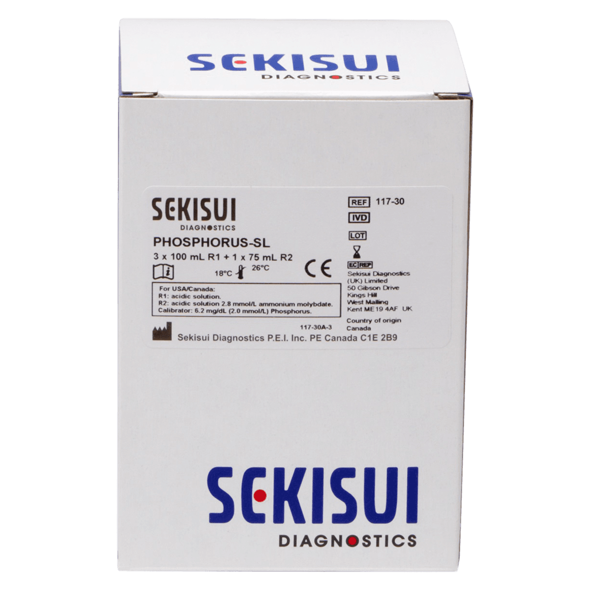 Phosphorous-SL DCL Phosphorus Inorganic Test Kit, R1: 3 x 100 mL / R2: 1 x 75 mL, 3 Kits/Pack - Phosphorous-SL DCL - Image 1