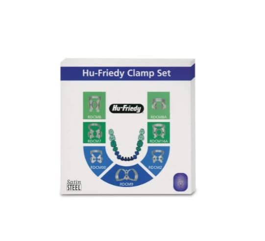 Hu-Friedy Rubber Dam Clamp Set, Satin Steel, 7/Pk, RDCSET7 - Rubber Dam Clamp, Set, Satin Steel, 7/Pk, RDCSET7 - Image 1