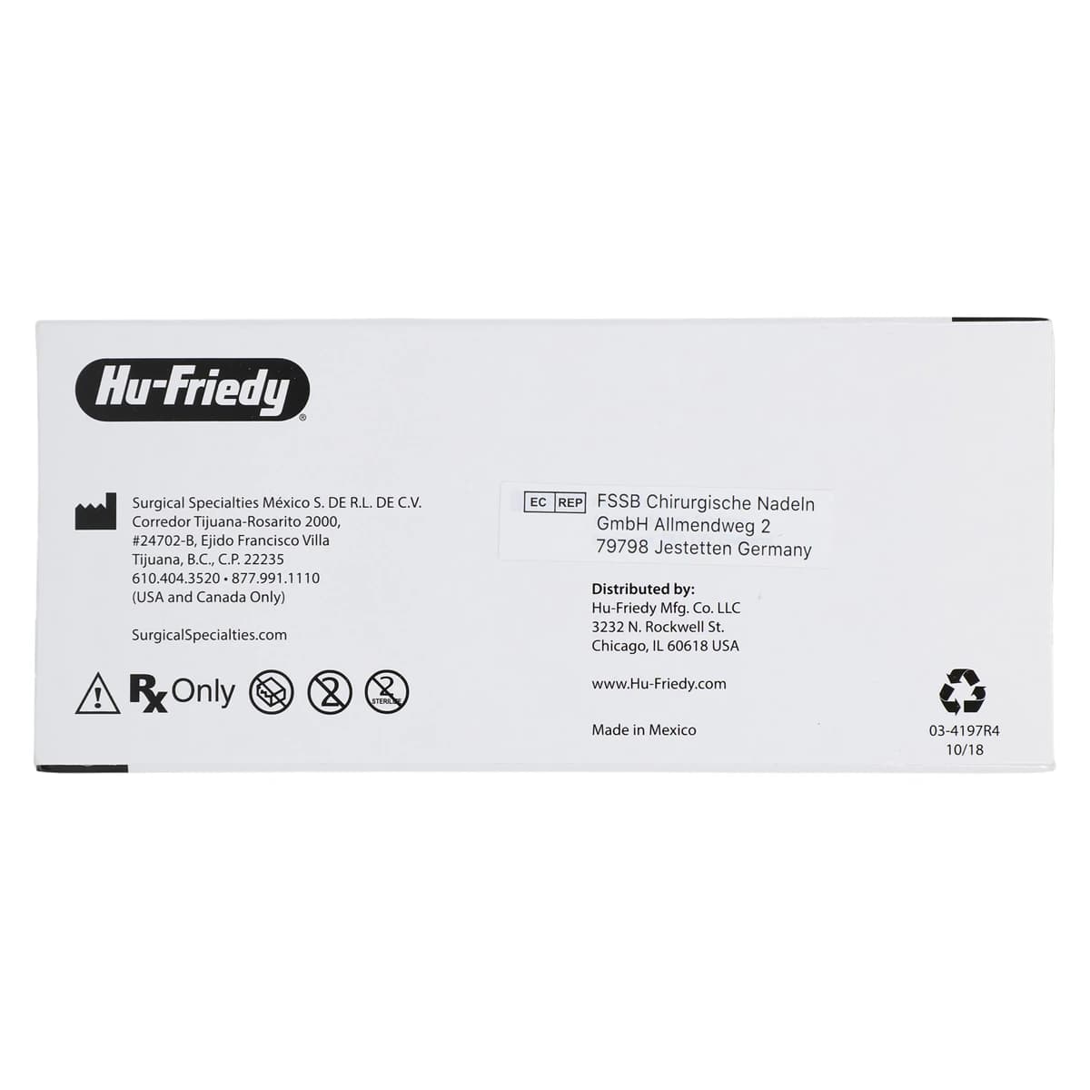 Hu-Friedy Perma Sharp Silk Black Braided Non-Absorbable Suture, 4-0, 18", C-6 Reverse Cutting 3/8 Circle Needle, 12/Box, PSN683S thumbnail 4