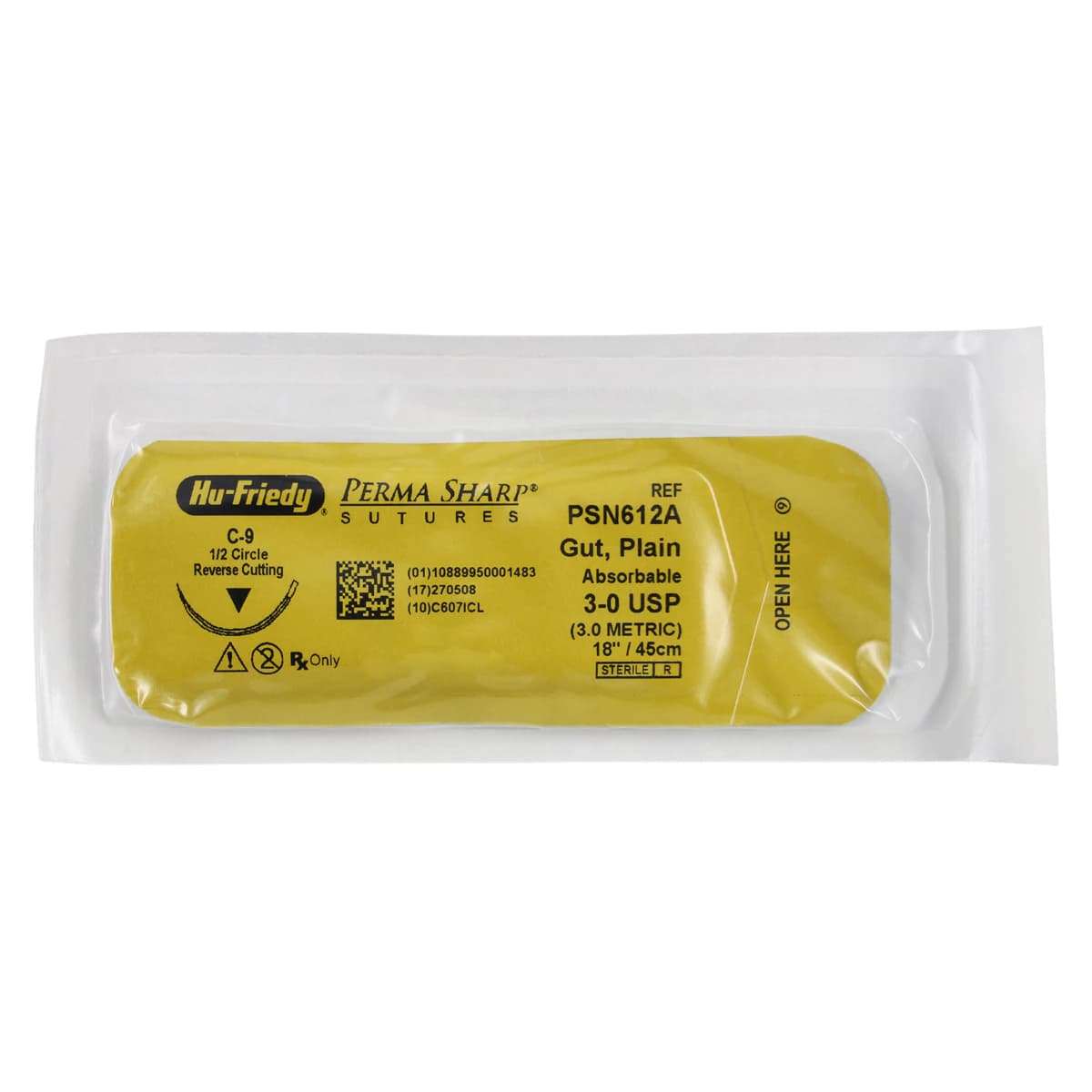 Hu-Friedy Perma Sharp Plain Gut Absorbable Suture, 3-0, C-9 Reverse Cutting Needle, 1/2 Circle, 18", 12/Box, PSN612A thumbnail 3