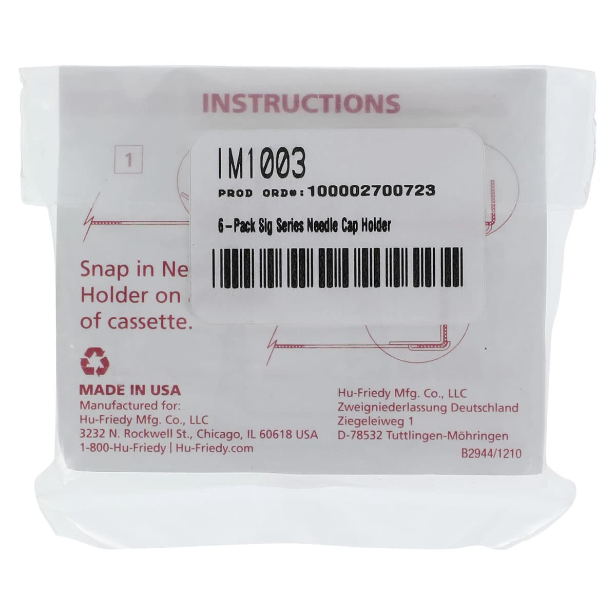 Hu-Friedy Signature Series Needle Cap Holder, 6-Pack, IM1003 thumbnail 2