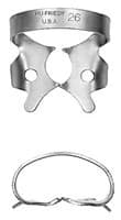 Hu-Friedy Satin Steel Rubber Dam Clamp, Winged, Size 26, Small Lower Molars, 1 Each, RDCM26 - Satin Steel Rubber Dam Clamp - Image 1