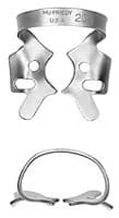 Hu-Friedy Satin Steel Rubber Dam Clamp, Winged, #201, Upper Molars, Single Clamp, RDCM201 - Satin Steel Rubber Dam Clamp with Wing - Image 1