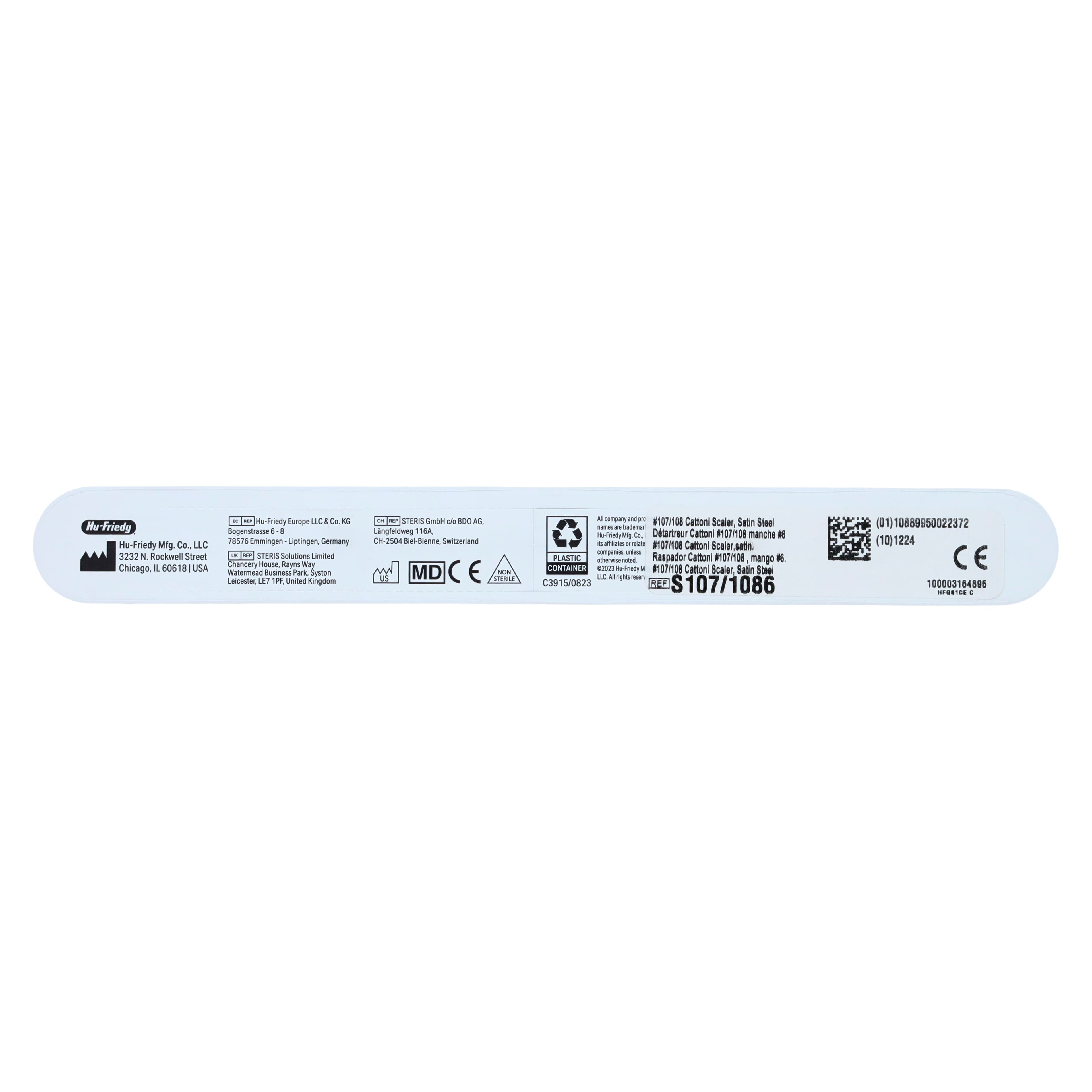 Hu-Friedy Cattoni Scaler/Curette Set, 107/108, Double-End, #6 Satin Steel Handle, S107/1086 thumbnail 7