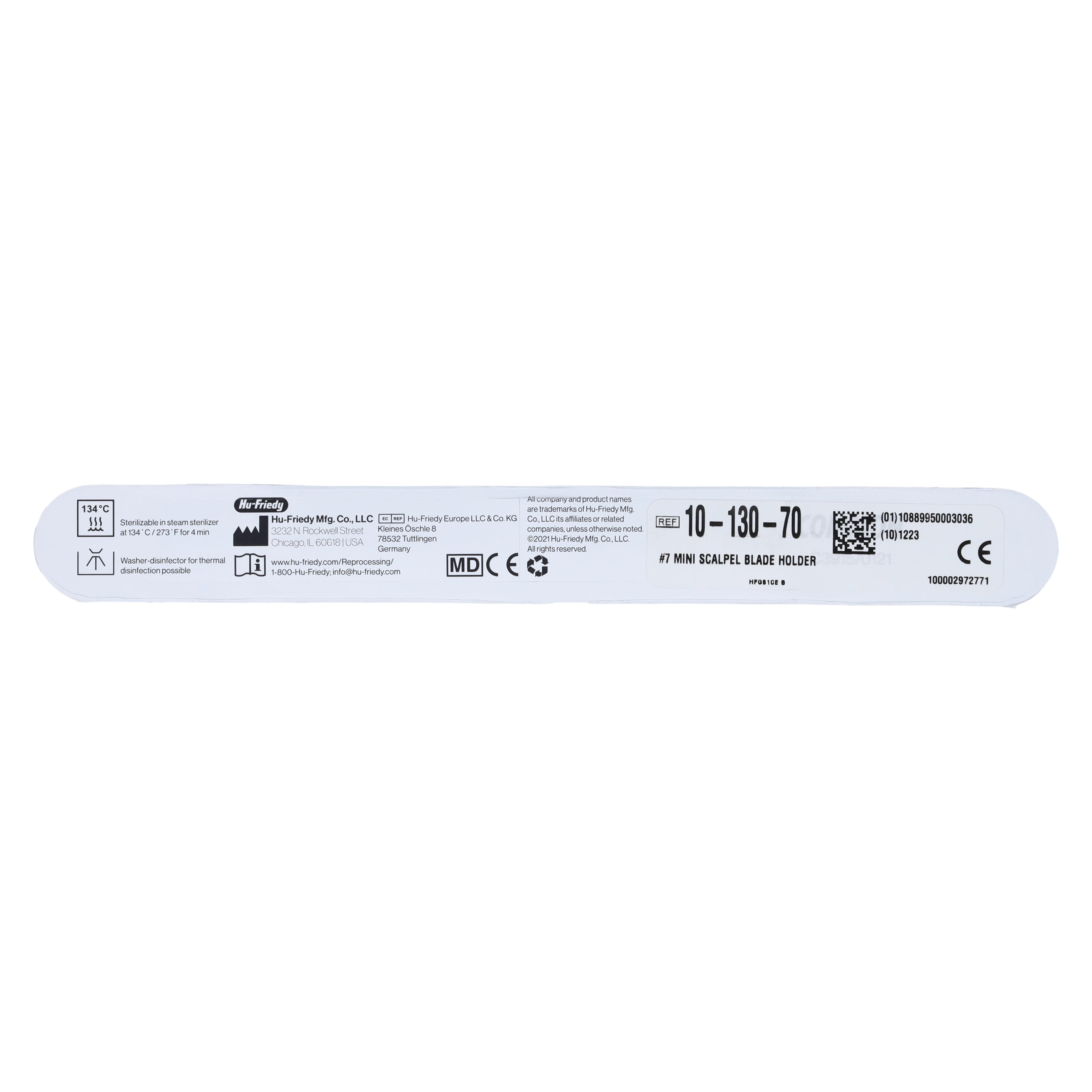 Hu-Friedy Scalpel Handle #7 Mini Blade, Satin Steel, 10-130-70 thumbnail 2