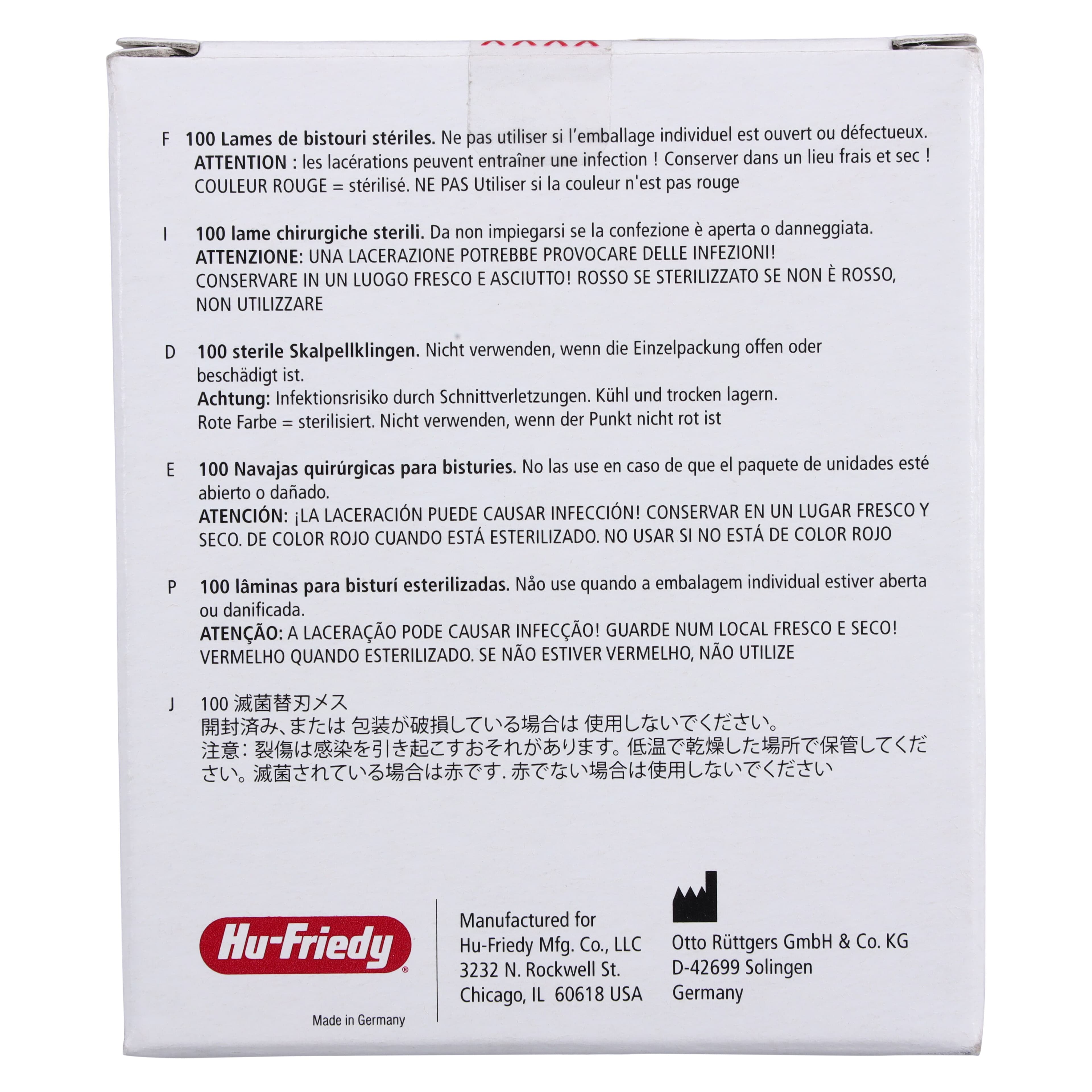Hu-Friedy #15C Sterile Stainless Steel Surgical Scalpel Blades, Individually Wrapped, 100/Box, 40-815C thumbnail 6