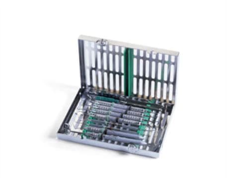 Hu-Friedy MTO IMS Cassette, 10 Instrument Capacity, Hinge, Yellow, Stainless Steel, 5.5" x 8" x 1.25" - MTO IMS Cassette 10 Inst Hing - Image 1