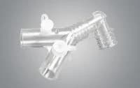 AirLife Y Adapter with Elbow and Ports, Disposable, Latex-Free, 50/Case - RT-PT "Y" & Elbow w/Ports - Image 1