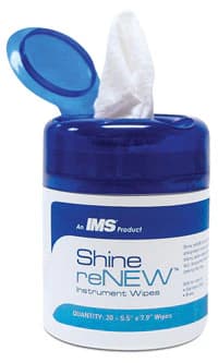 Hu-Friedy Shine reNEW Instrument Wipes, Stain & Rust Remover, 20/Canister, IMS-1455 - Shine reNEW Stain & Rust Remover - Wipes - Image 1