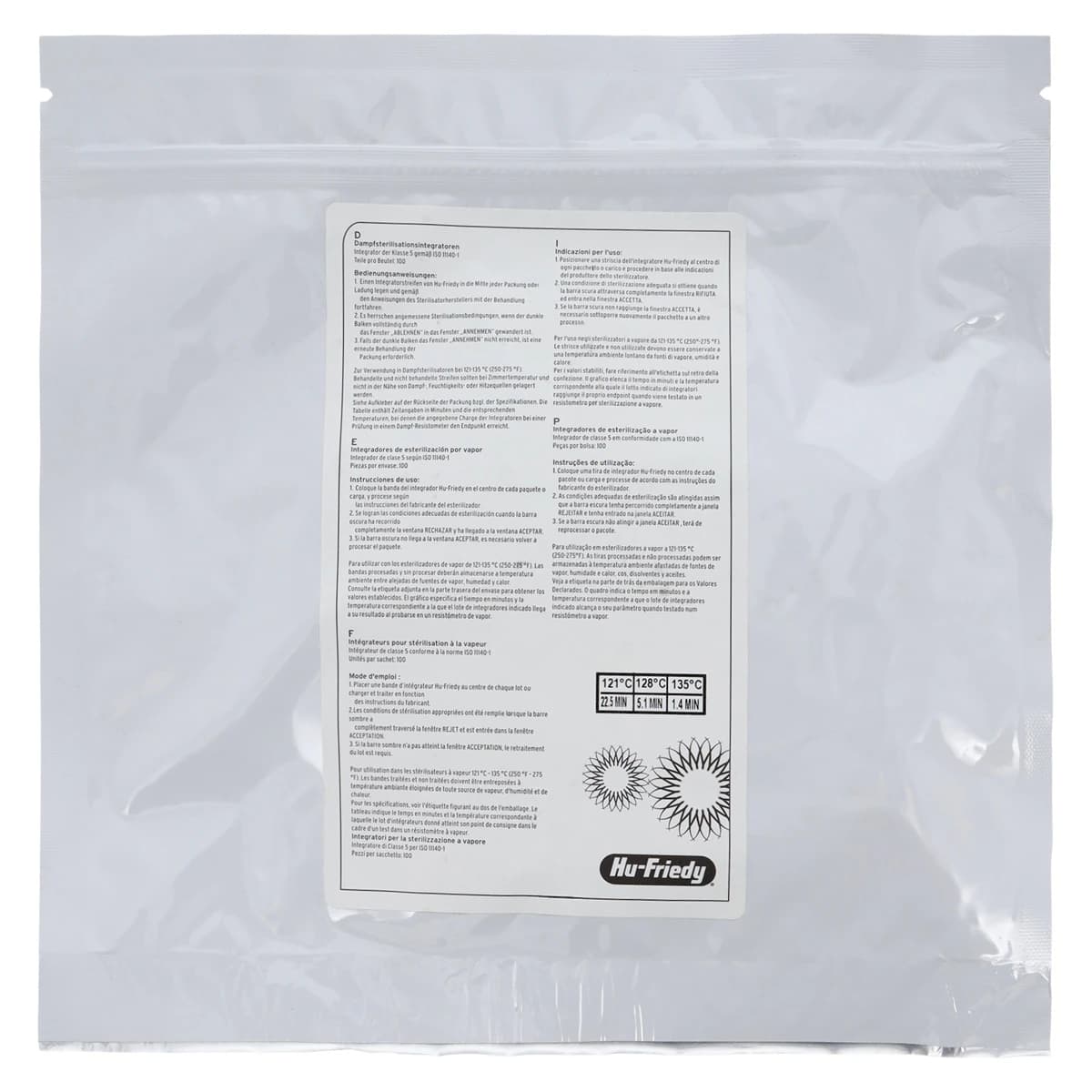 Hu-Friedy IMS Type 5 Steam Sterilization Integrator Strips, Class 5, 100/Pack, IMS-1241 - IMS Type 5 Integrator Strips - Image 1