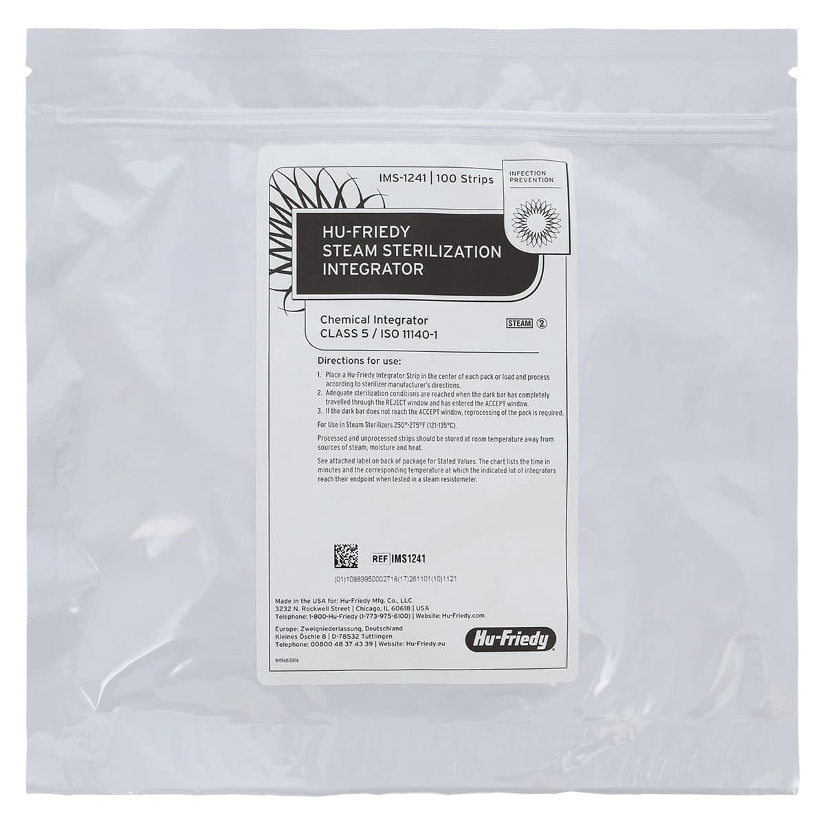 Hu-Friedy IMS Type 5 Steam Sterilization Integrator Strips, Class 5, 100/Pack, IMS-1241 thumbnail 2