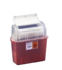 GatorGuard Sharps Container, 2 gal, Transparent Red, 6x14x17.5", Counterbalanced Lid, Wall Mount, Disposable, Each - Sharps Cont Counter Balanced - Image 1