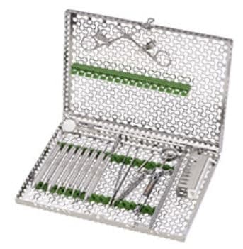 Hu-Friedy IMS Infinity Series 12-Instrument Cassette with Accessory Area, Green, 11" x 1.25" x 8", IMN4129 - IMS® Infinity Series™ Cassettes – 12-Instrument Cassette, 11" x 1.25" x 8" - Green - Image 1