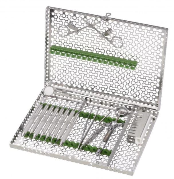 Hu-Friedy IMS Infinity Series Crown & Bridge Instrument Collection, Large 16-Instrument Cassette, Green - IMS Infinity Series Crown and Bridge Collection - Image 1