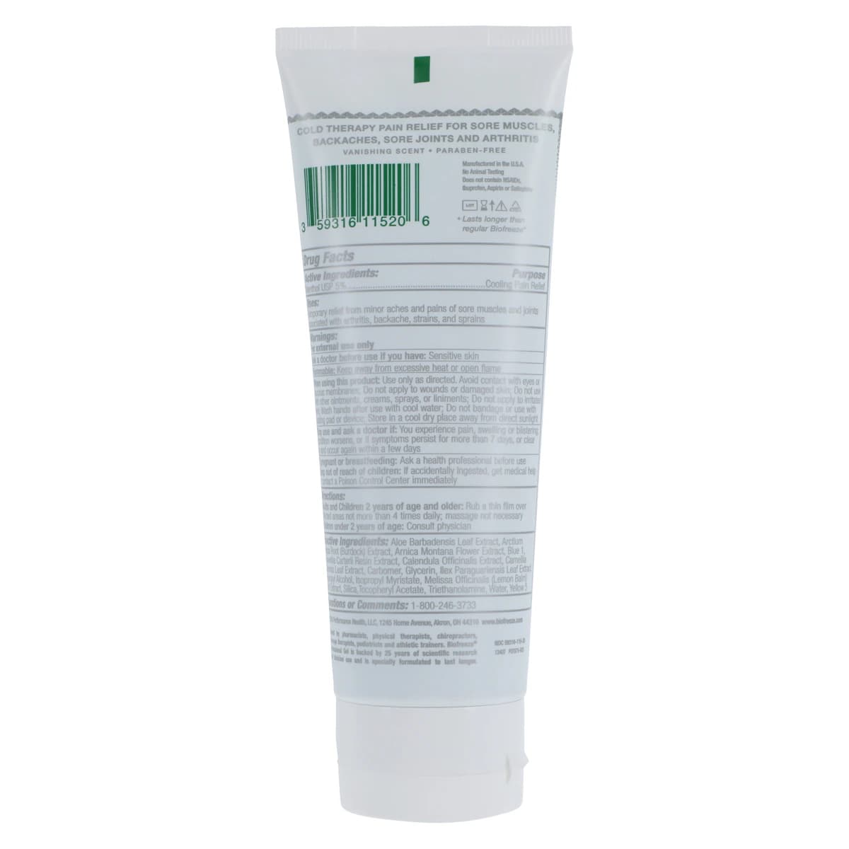Biofreeze Green Gel Topical Pain Relief, 4 oz Tube thumbnail 2