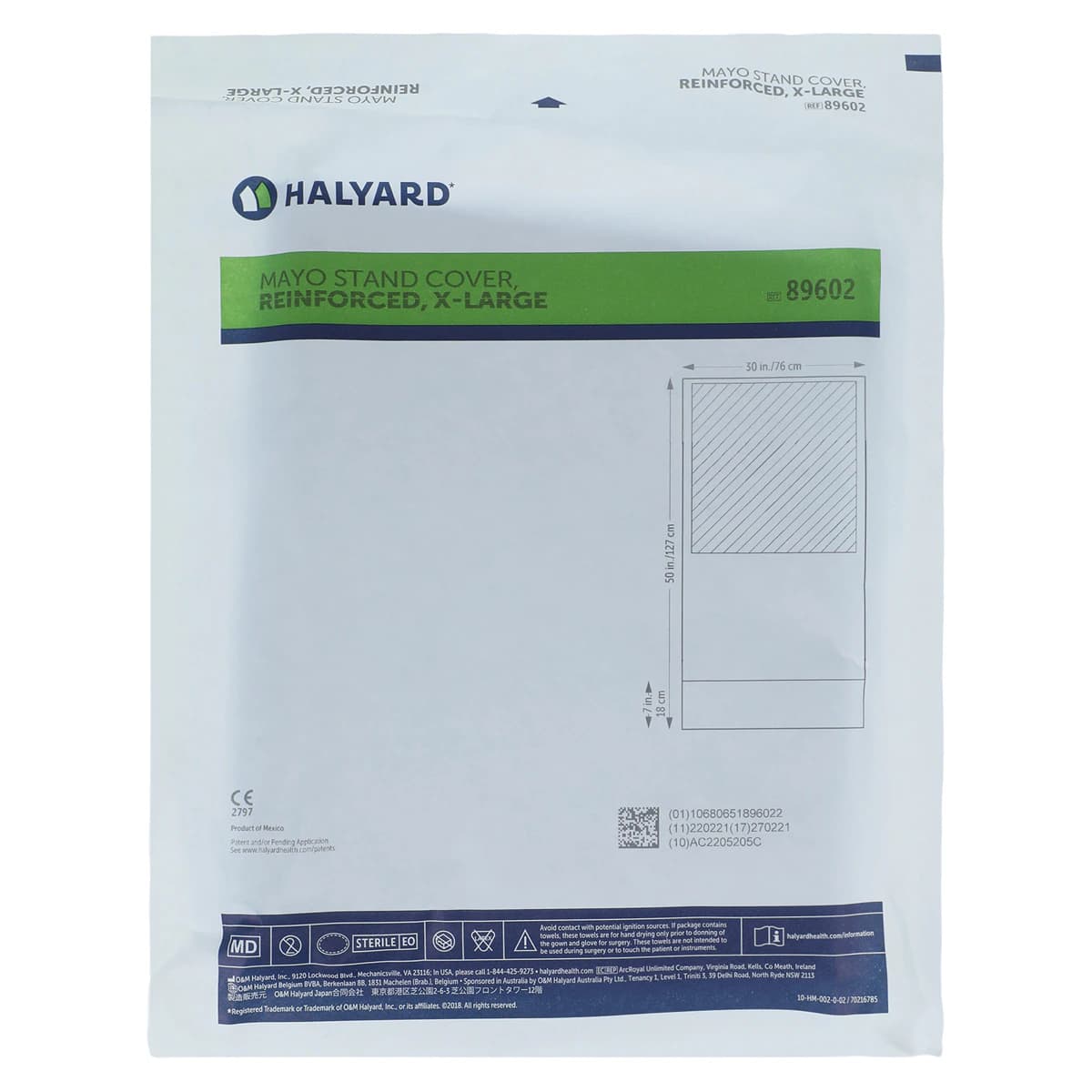 O & M Halyard Mayo Stand Cover, 29.5 in x 57 in, 44/Case - Cover Mayo Stand 29.5x57 - Image 1