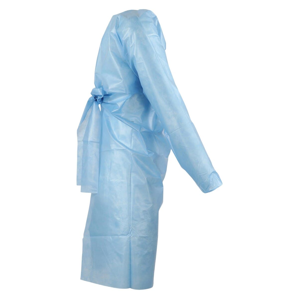 Cardinal Disposable Isolation Gown, AAMI Level 4, Coated Polypropylene, Adult Universal Size, Blue, Below Knee, 100/Case thumbnail 2